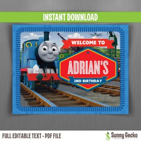 Thomas The Train Birthday Welcome Sign